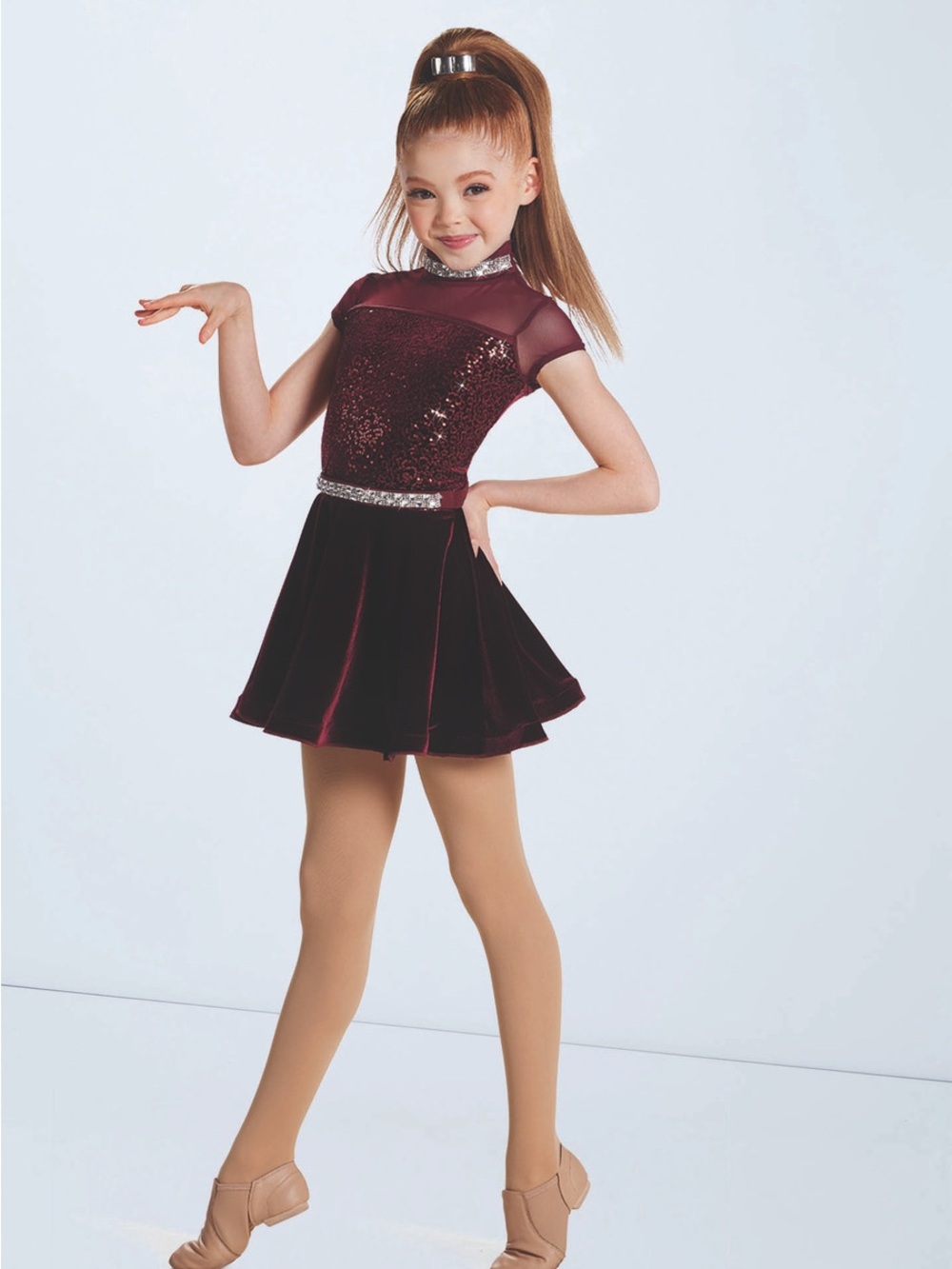 Weissman Medium Child’s Dancing With Our Hands Tied Velvet Skater jazz costume